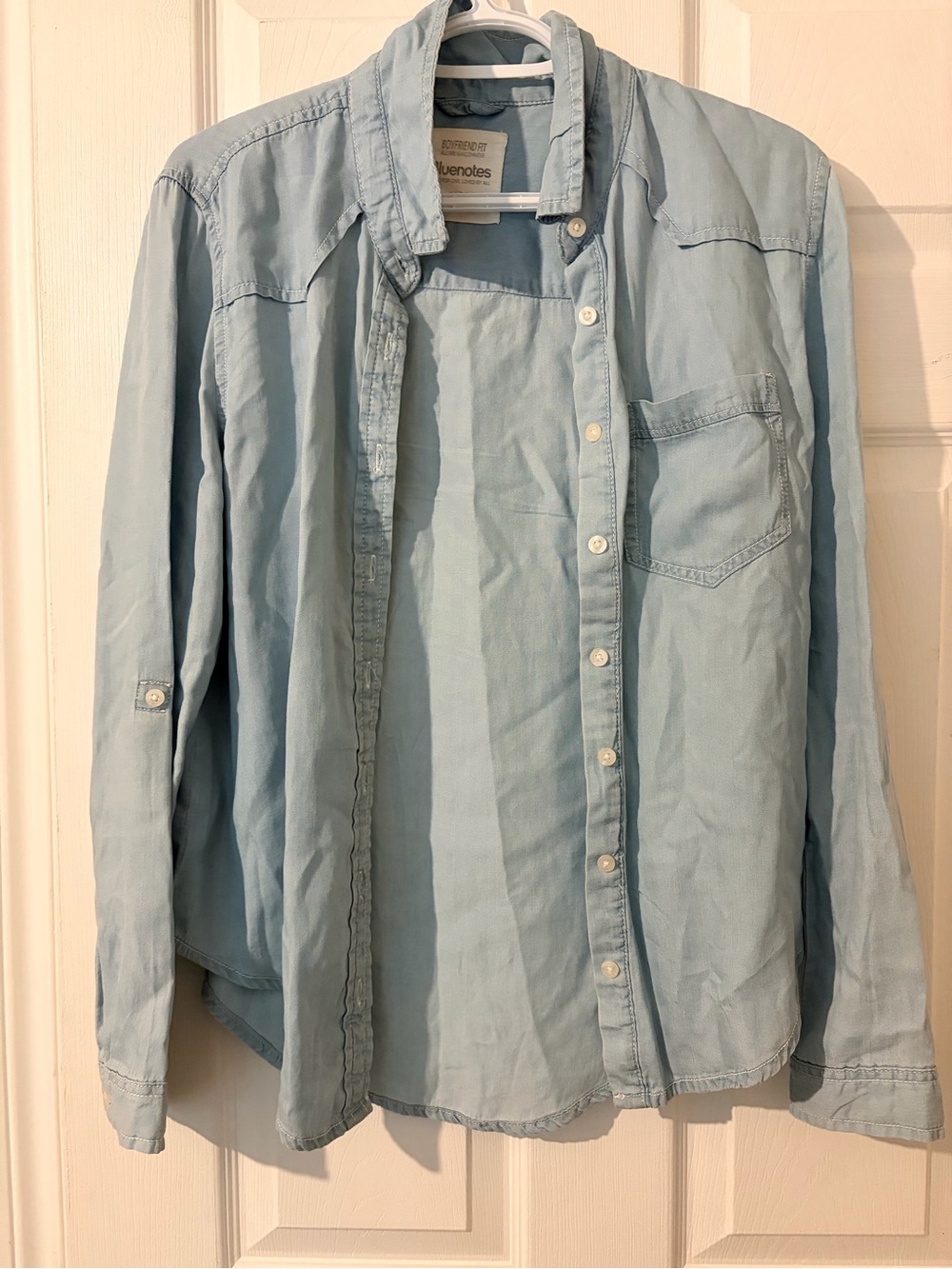 Bluenotes Light Blue Women's Boyfriend Fit Button-Down Shirt